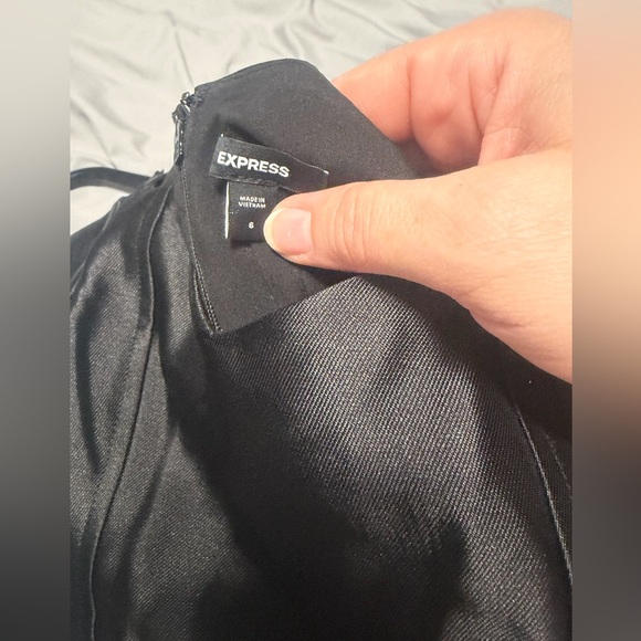 Express Black Satin Midi Dress - Picture 12 of 12